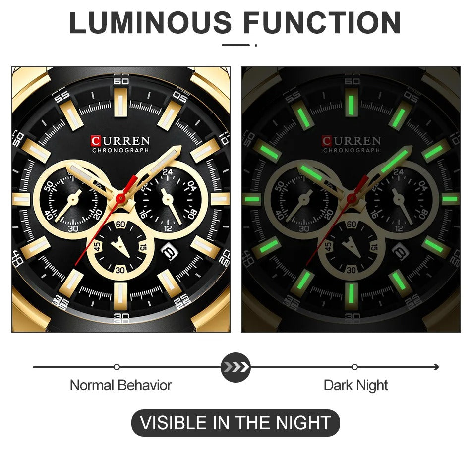 CURREN Men’s Watches – Premium Military-Inspired Sports Chronograph