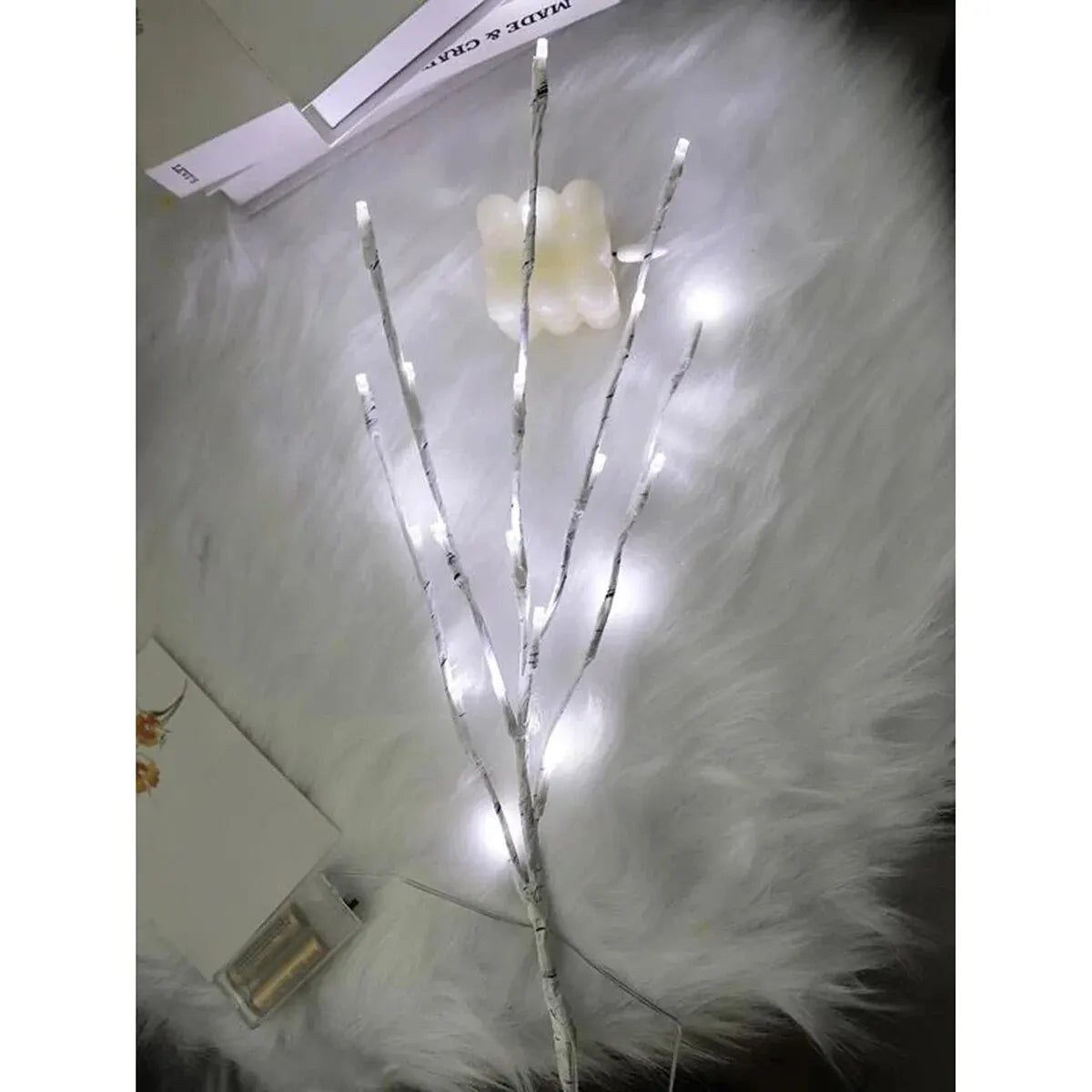 LED Twig Light - White Birch Design, Battery Operated, Perfect for Festive Decorations