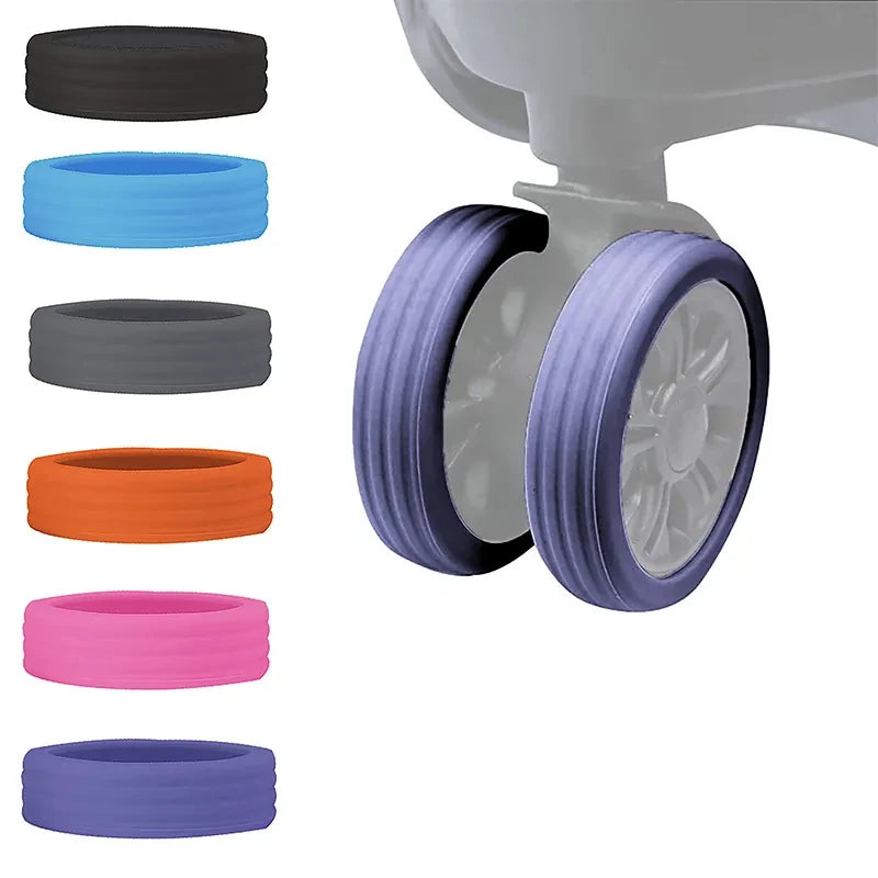 4PCS Silicone Luggage Wheel Protectors – Noise-Reducing Travel Accessories