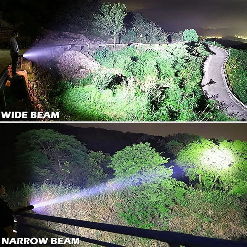 Powerful LED Rechargeable Flashlight | Tactical Ultra-High Intensity USB Charging Outdoor Torch