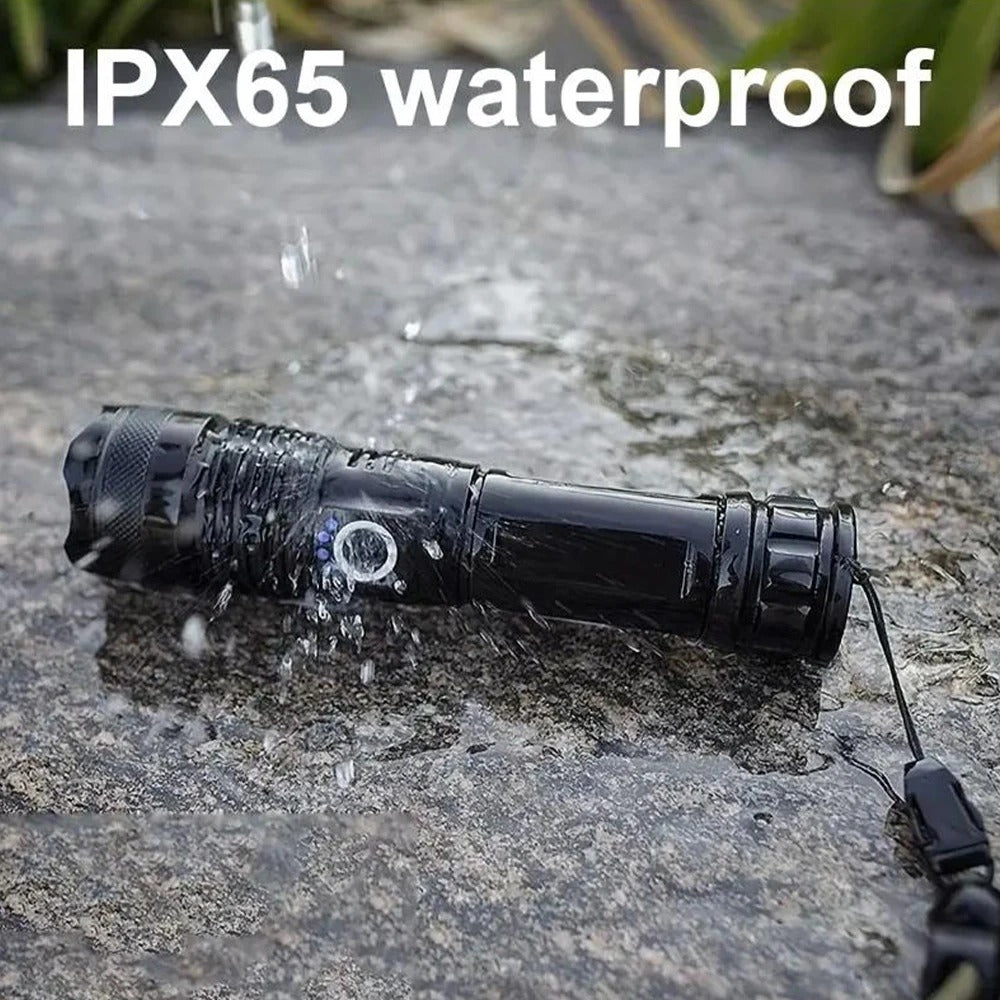 Powerful LED Rechargeable Flashlight | Tactical Ultra-High Intensity USB Charging Outdoor Torch